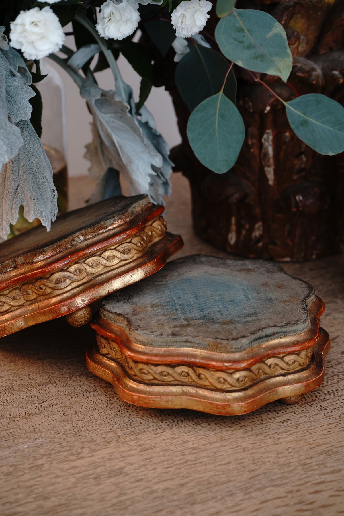 Antique Gilded Wood Riser
