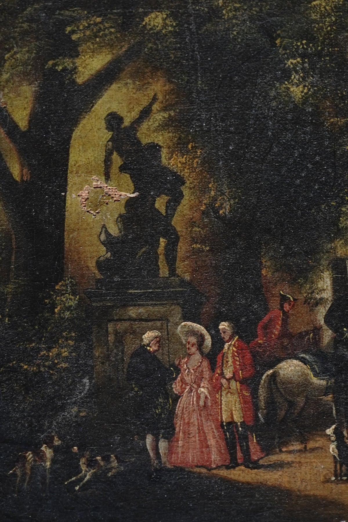 Antique The Hunting Party Painting Circa 1800s Attrib. Johann Hennings