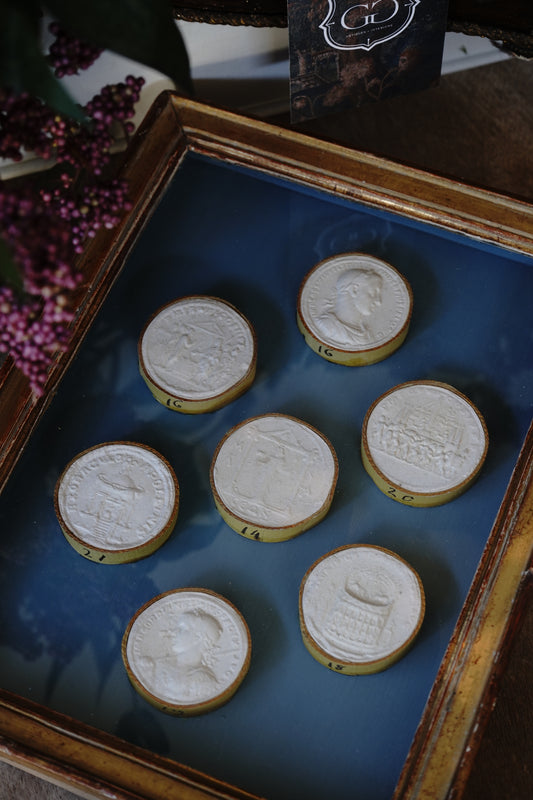 Grand Tour Intaglios (set of 7) in Antique Frame