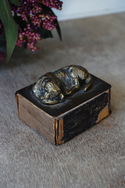 Gilt Bronze Dog Matchbox Holder