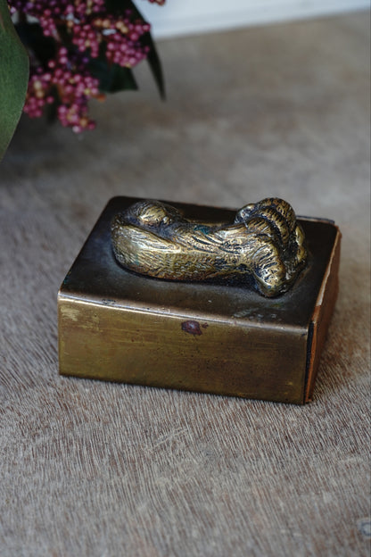 Gilt Bronze Dog Matchbox Holder