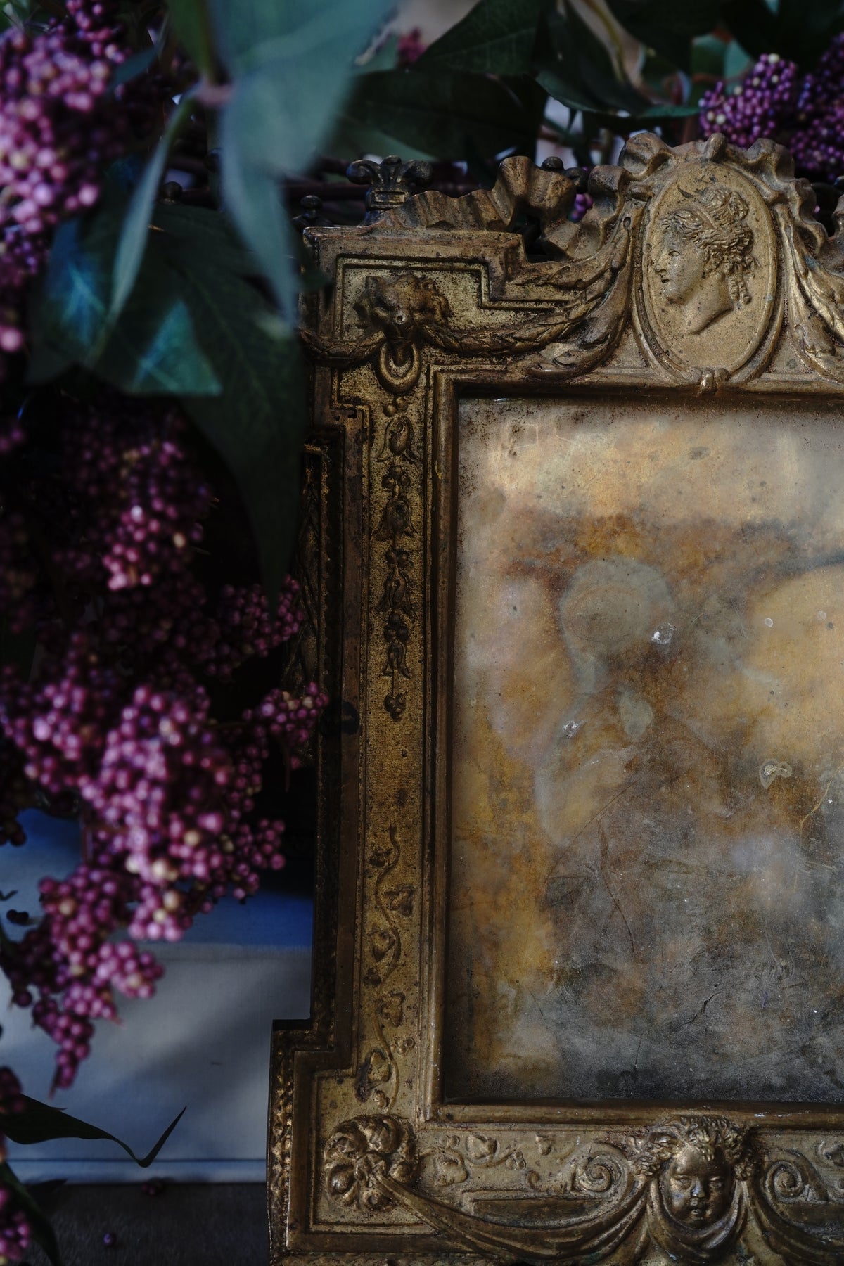 Antique French Gilt Bronze Empire Picture Frame