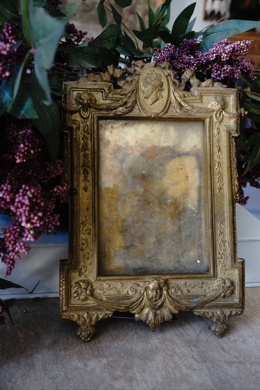 Antique French Gilt Bronze Empire Picture Frame