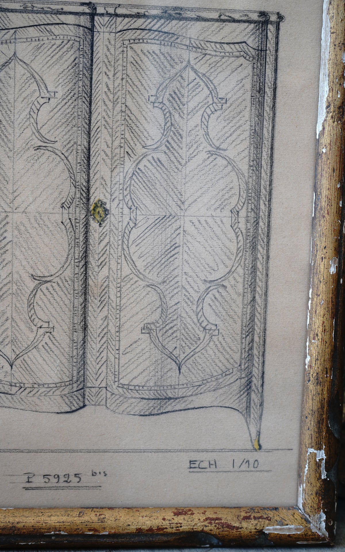 Antique Furniture Design Sketch of Cabinet