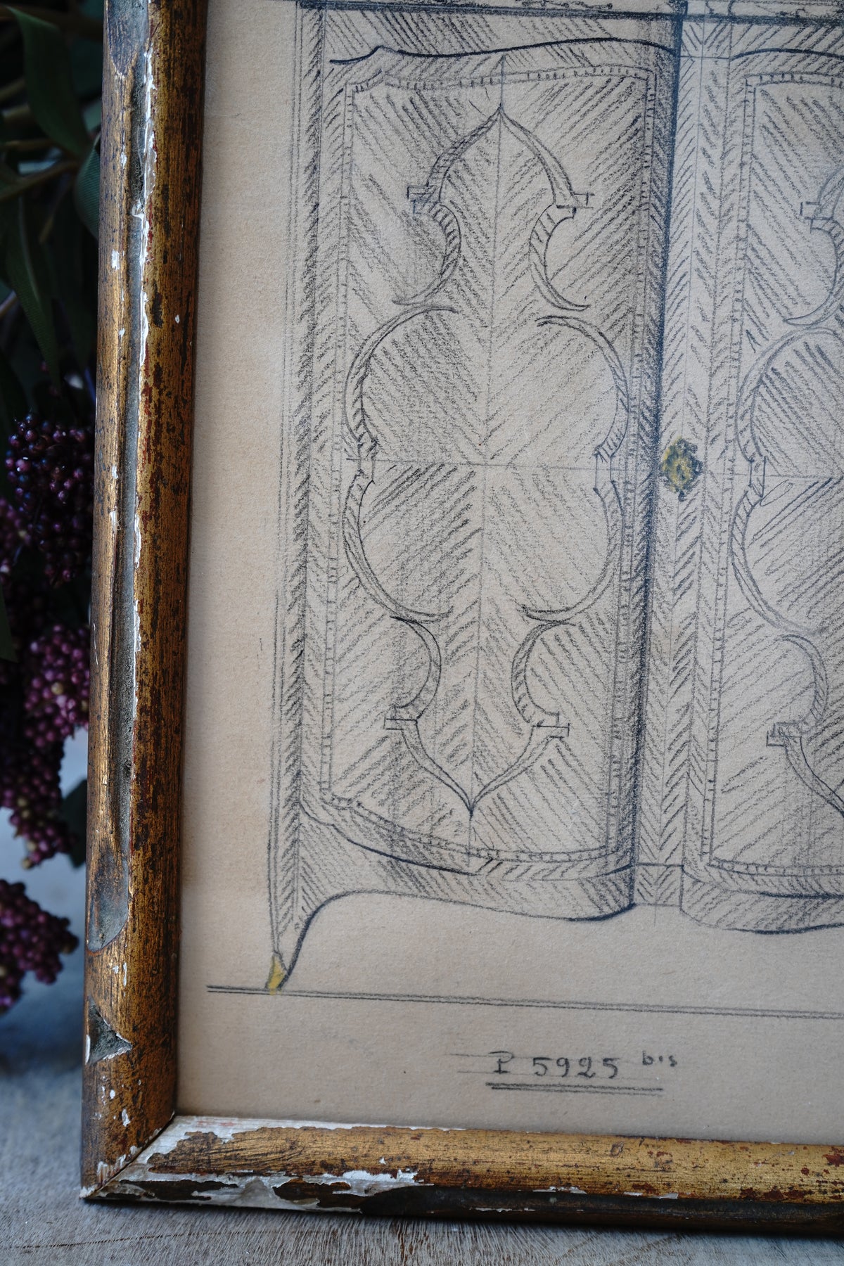 Antique Furniture Design Sketch of Cabinet