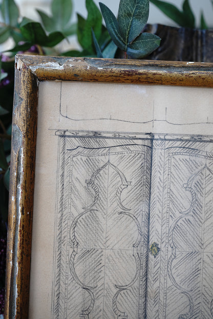 Antique Furniture Design Sketch of Cabinet