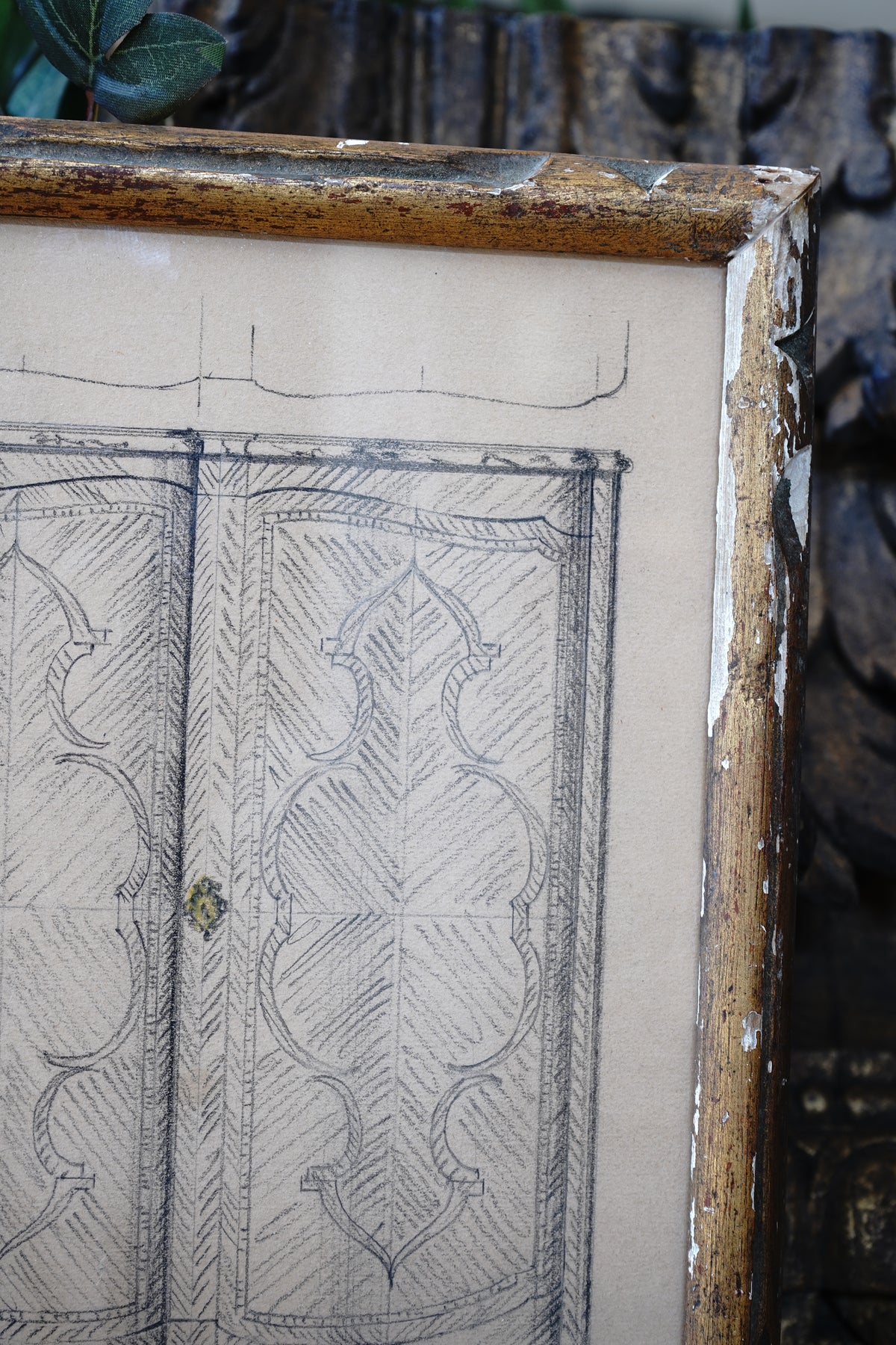 Antique Furniture Design Sketch of Cabinet