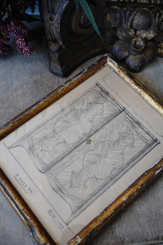 Antique Furniture Design Sketch of Cabinet