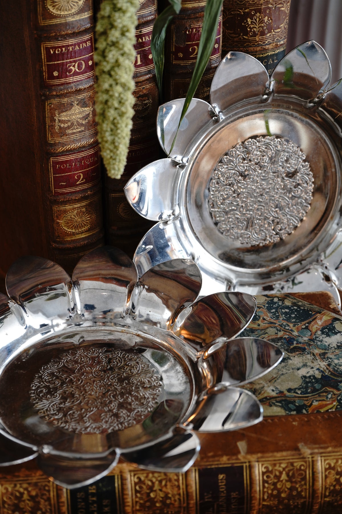 Vintage Silver Plated Flower Coaster