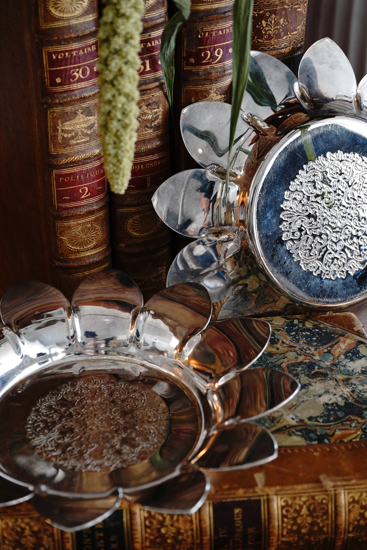 Vintage Silver Plated Flower Coaster