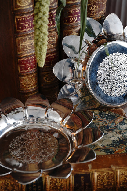 Vintage Silver Plated Flower Coaster