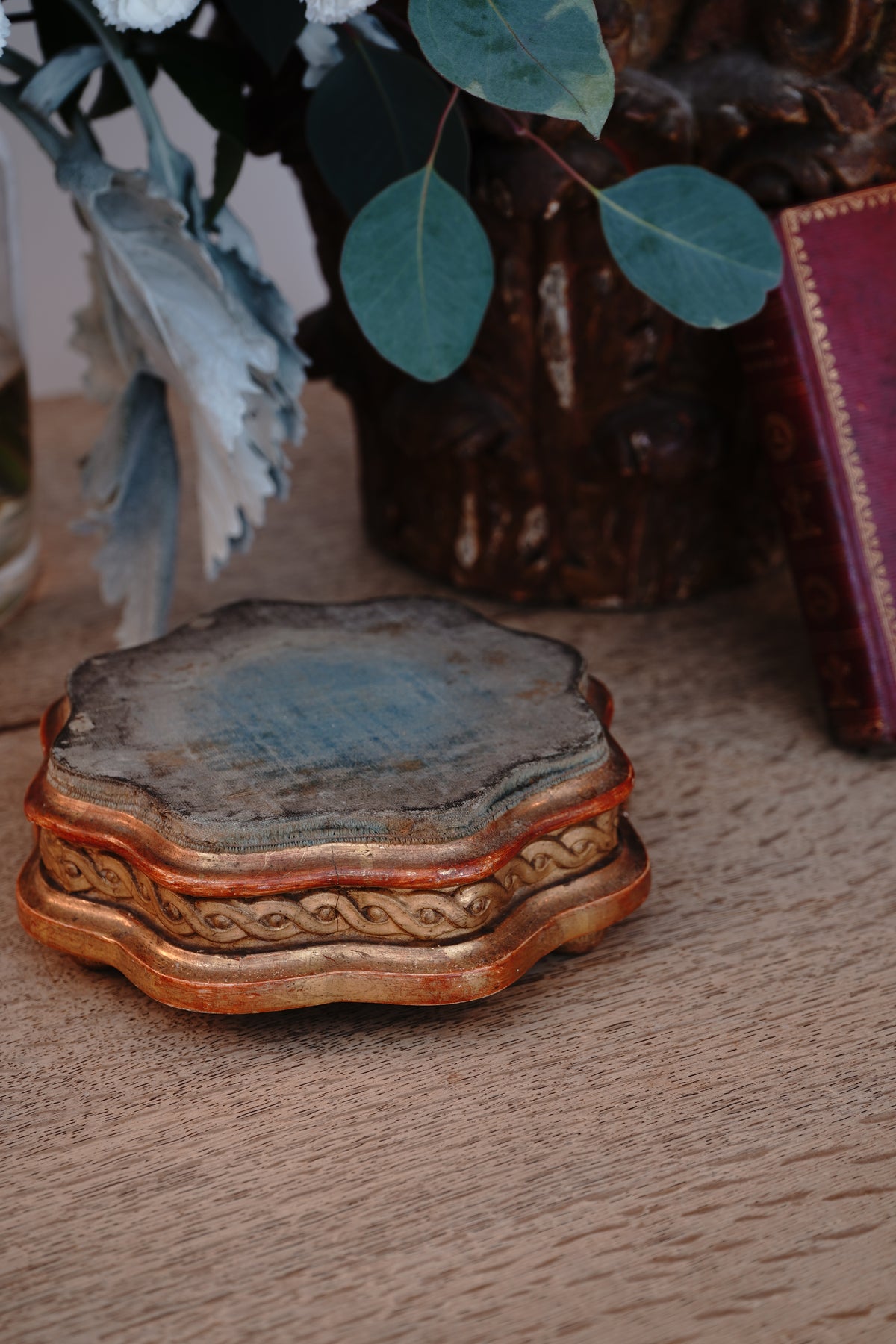 Antique Gilded Wood Riser
