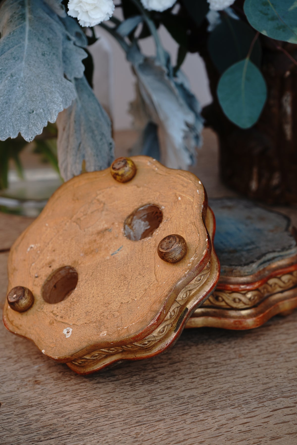 Antique Gilded Wood Riser