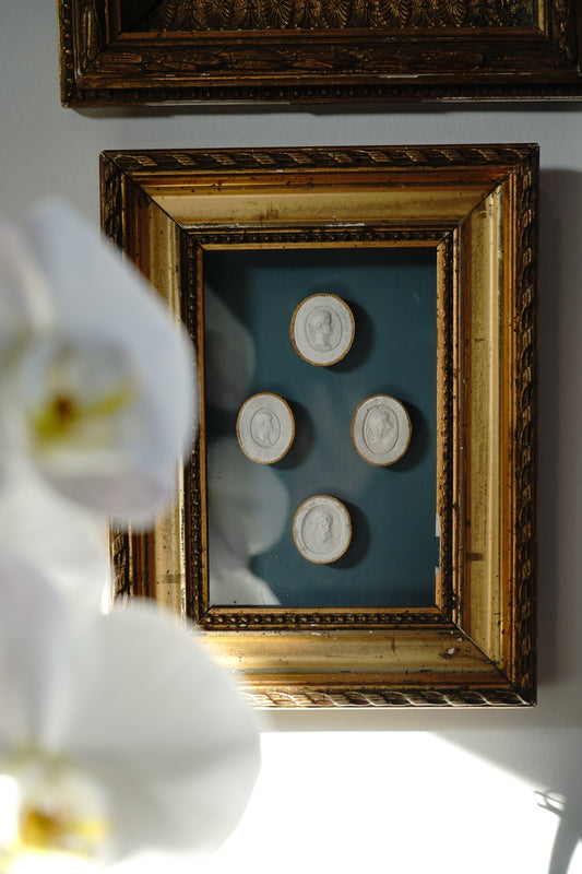 Grand Tour Intaglios (set of 4) in Antique Frame