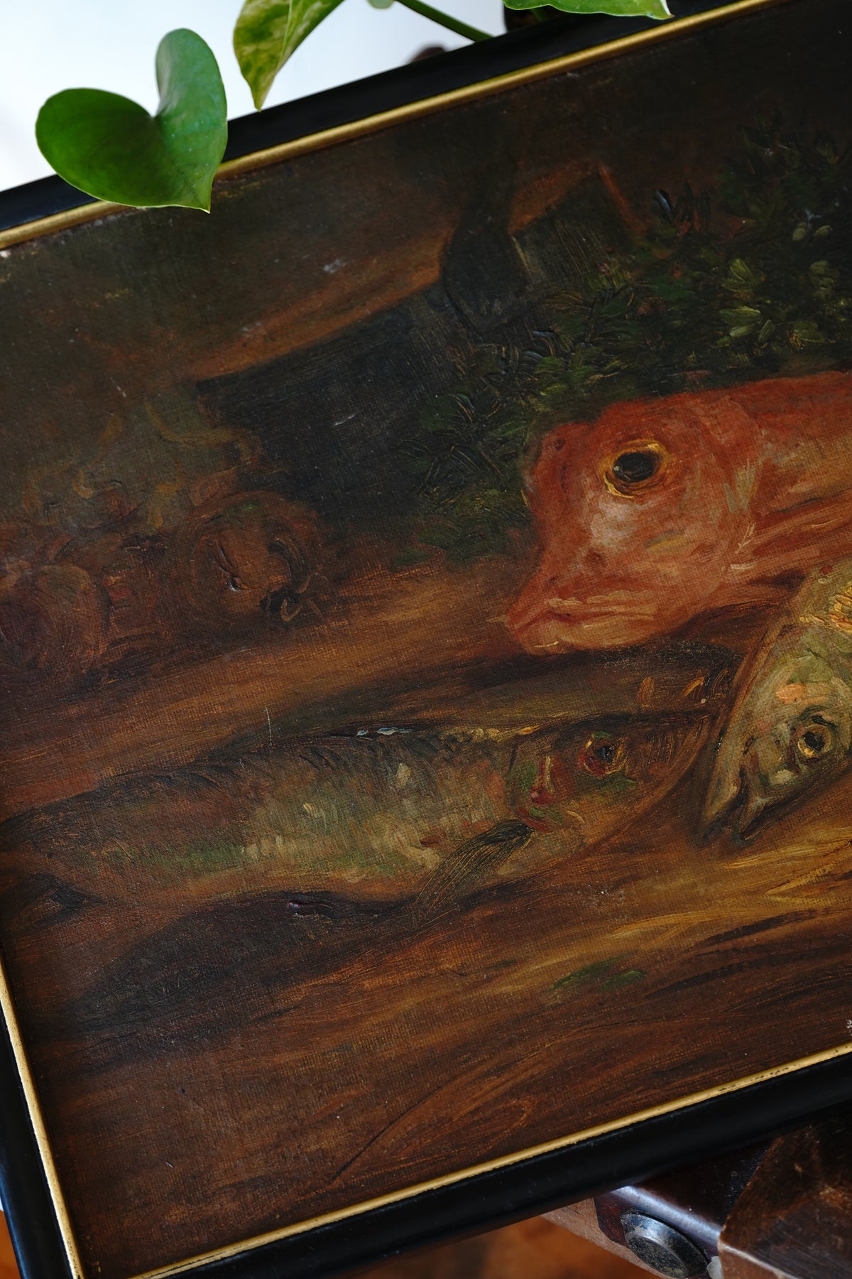 Antique Painting of Fish and Table Setting
