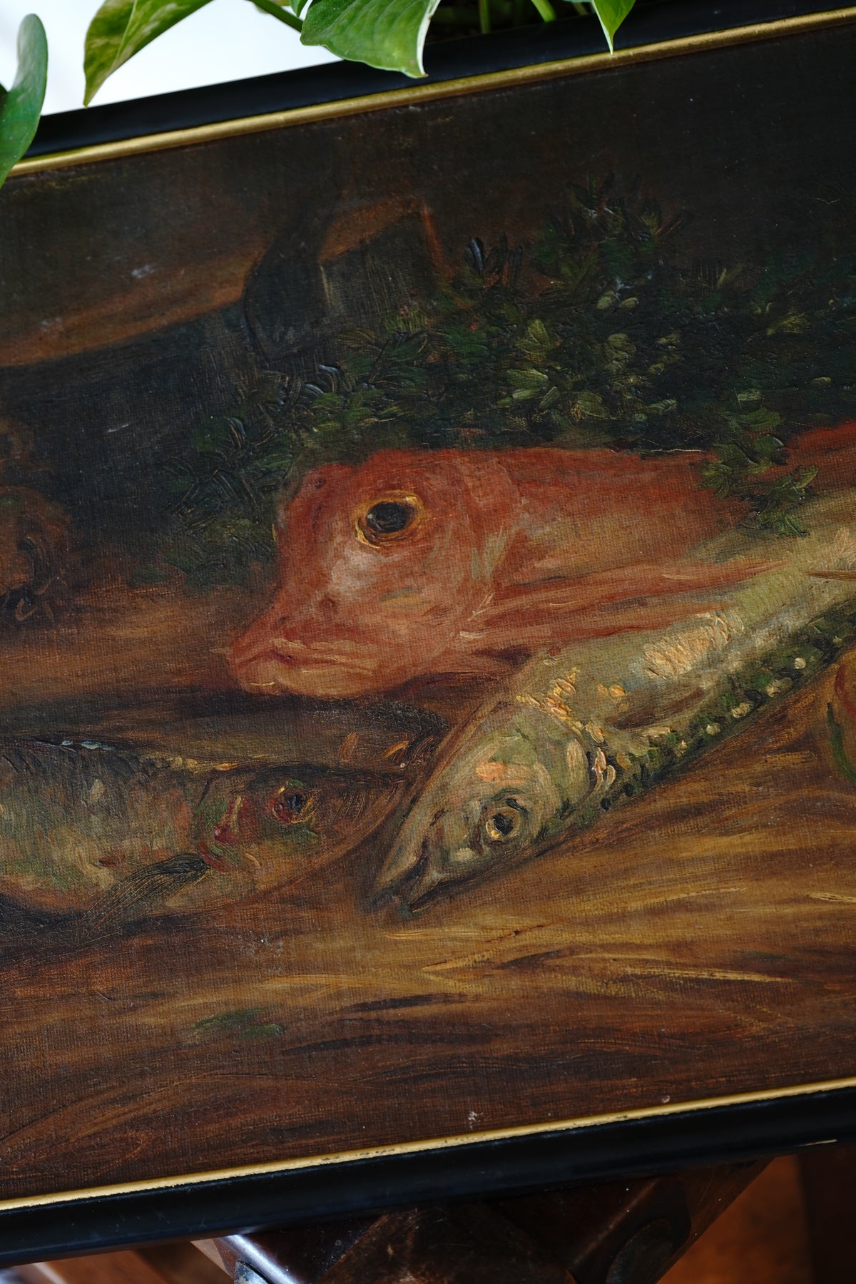 Antique Painting of Fish and Table Setting