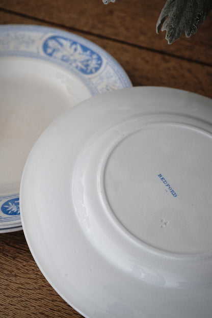 Antique Blue & White Porcelain Bird Plates Circa 19th c. (Set of 8 )