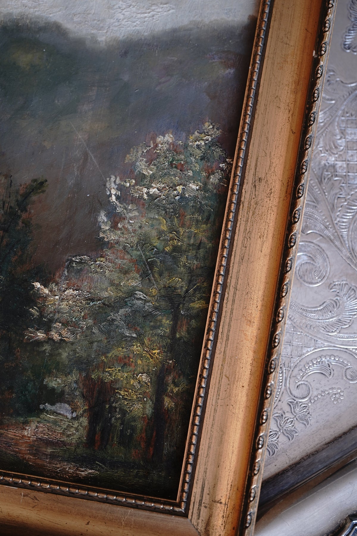 Antique Woodland Landscape Painting