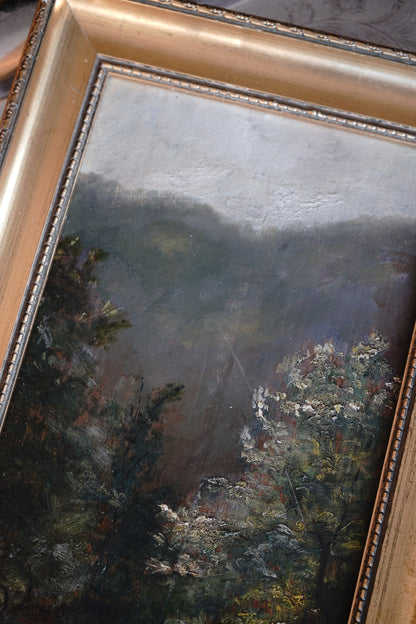 Antique Woodland Landscape Painting