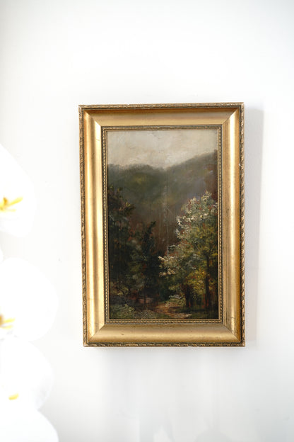 Antique Woodland Landscape Painting
