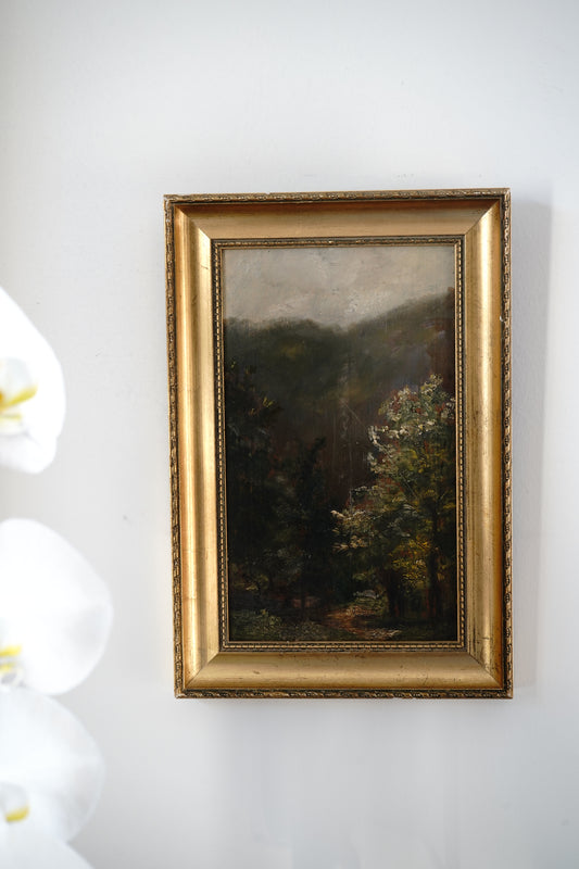 Antique Woodland Landscape Painting