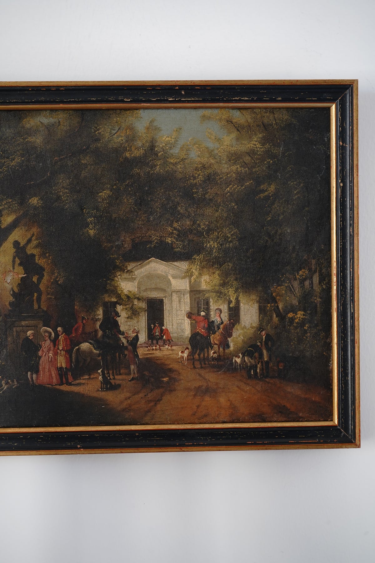 Antique The Hunting Party Painting Circa 1800s Attrib. Johann Hennings