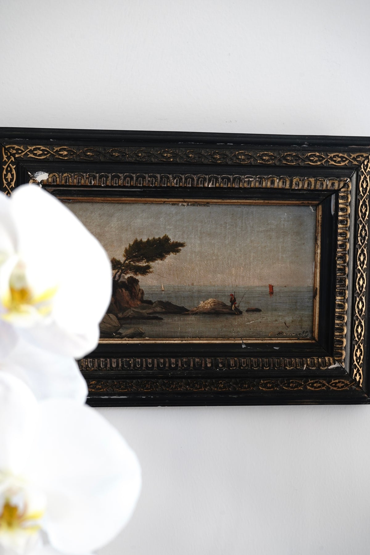 Antique Nautical Seascape Painting