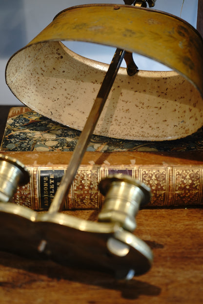 Antique French Bouillotte Metal Tole Lamp (non-electric)