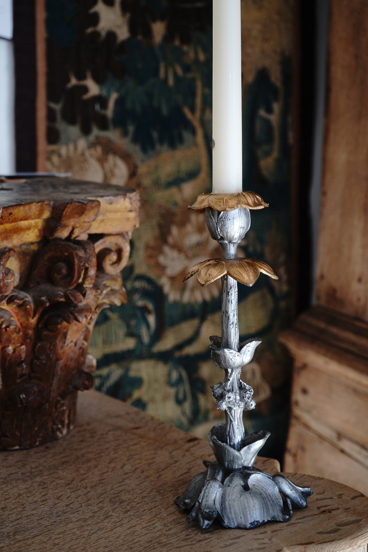Sculptural Botanical Candlestick Holder