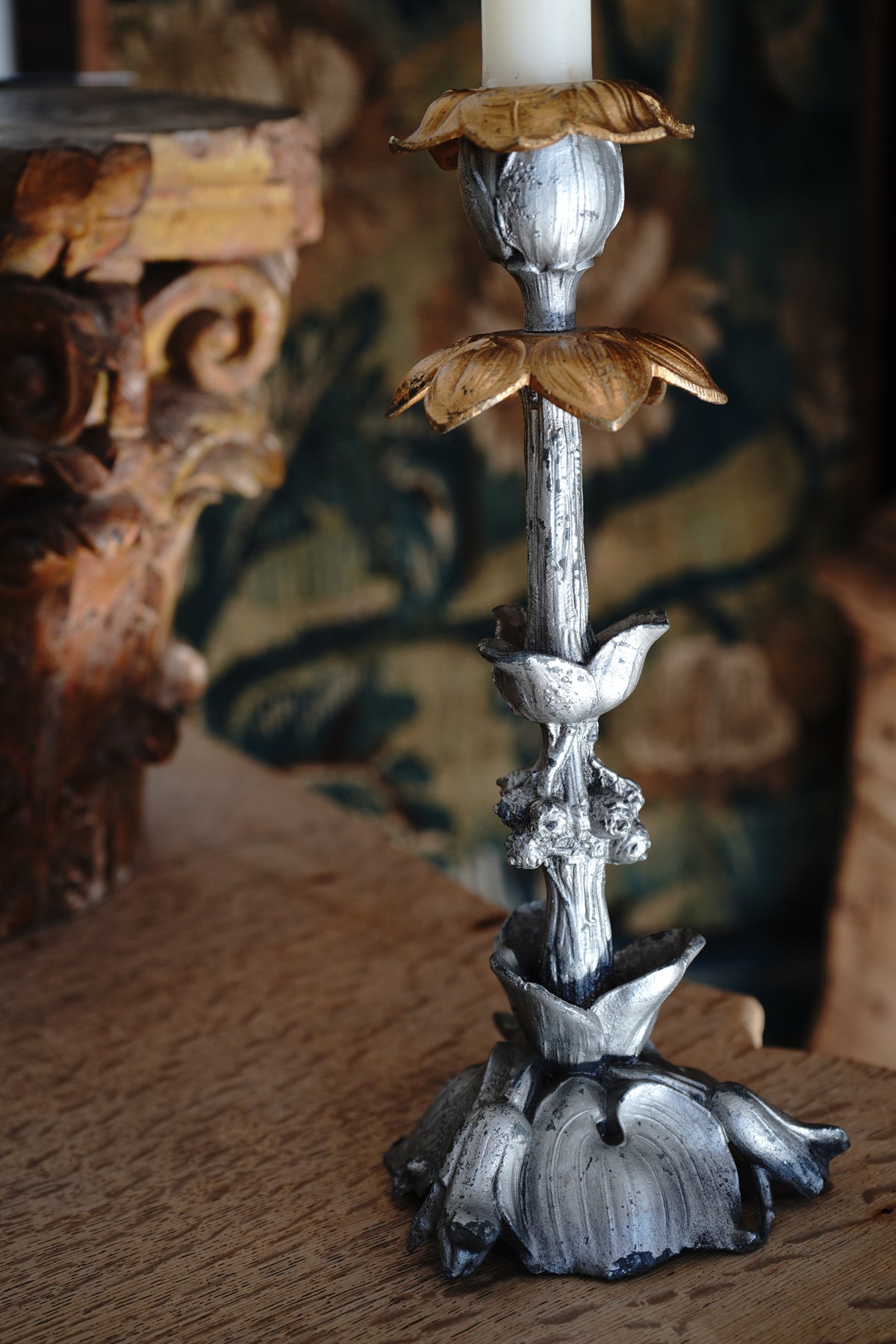 Sculptural Botanical Candlestick Holder